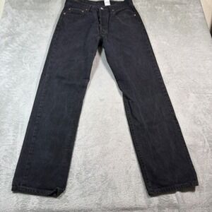 Vintage Levis 501 Jeans Men 34x34 (Fits 32x33) Black Straight Leg 00s Y2K Skater